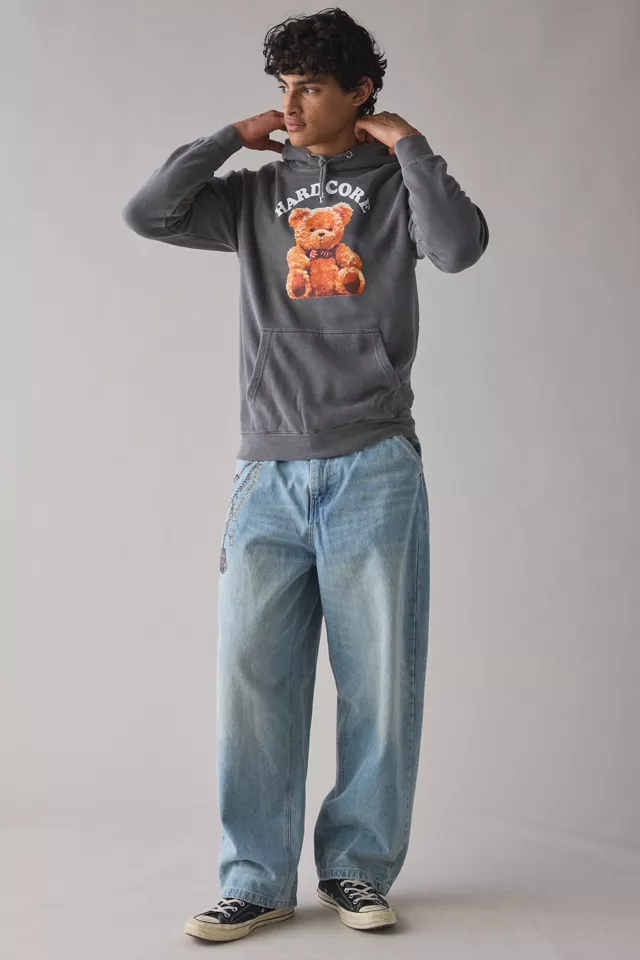 Hardcore Teddy Bear Graphic Hoodie Sweatshirt