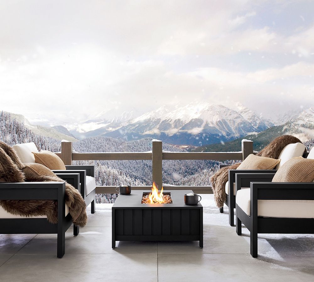 Malibu Metal Rectangular Fire Pit Table (50")