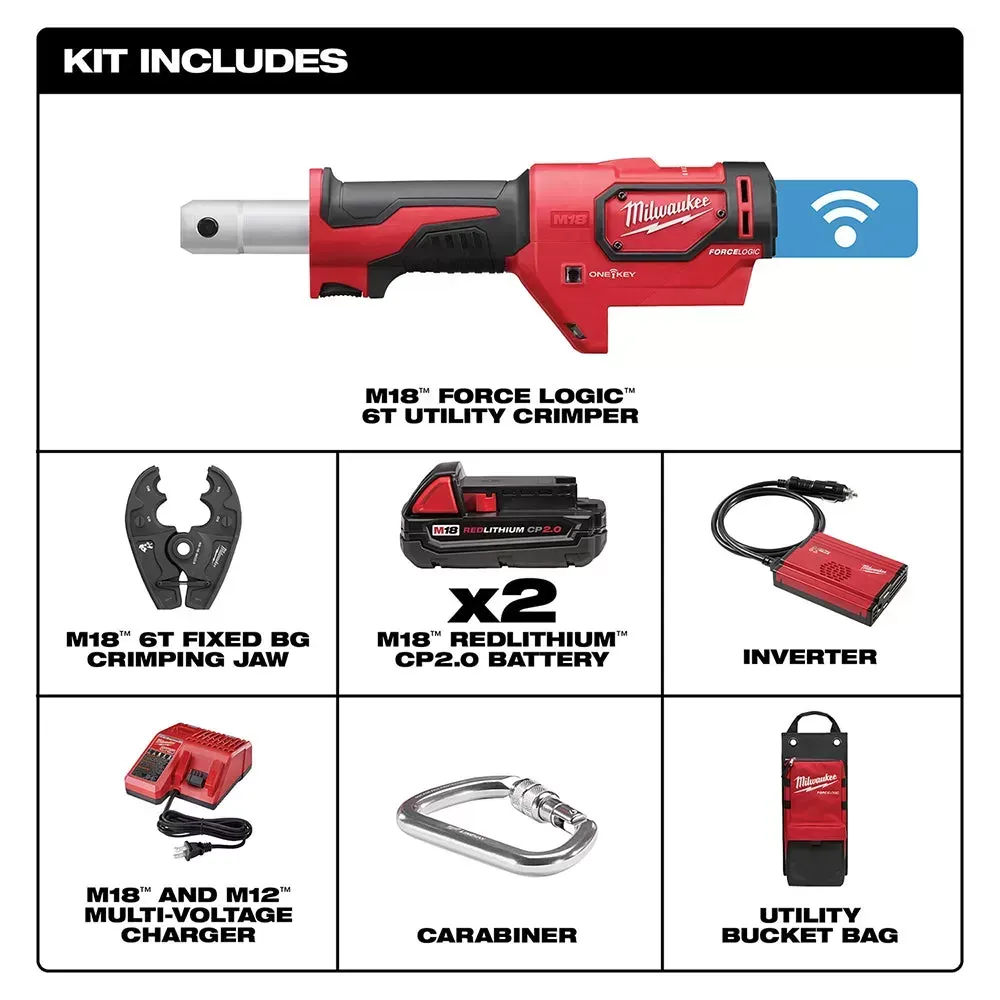 Milwaukee 2678-22BG M18 18V Force Logic 6T Utility Crimper w/ Fixed BG Die