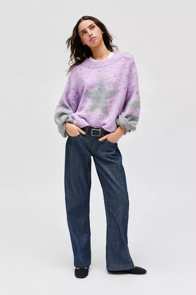BDG Stella Star Graphic Oversized Pullover Sweater