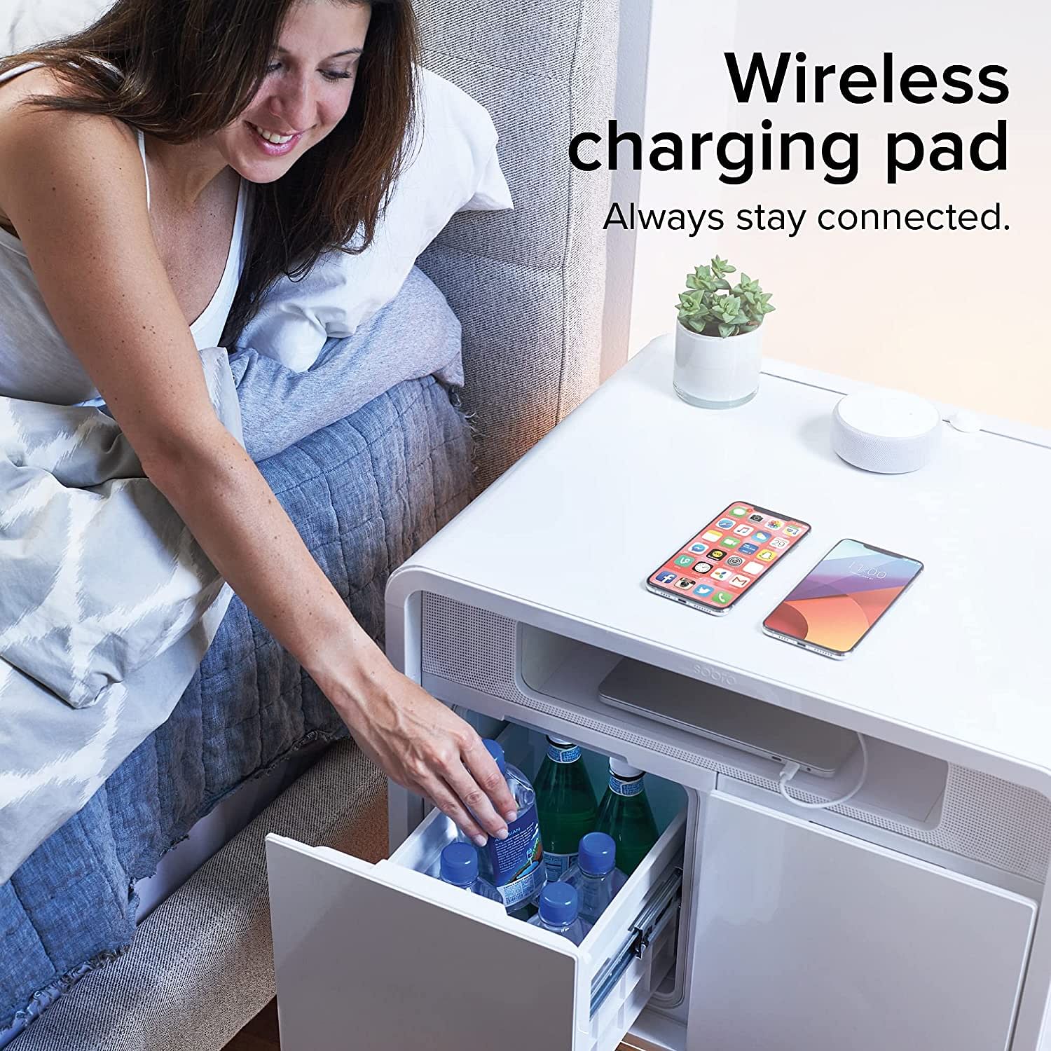 Smart Side Table with Thermoelectric Cooling Drawer