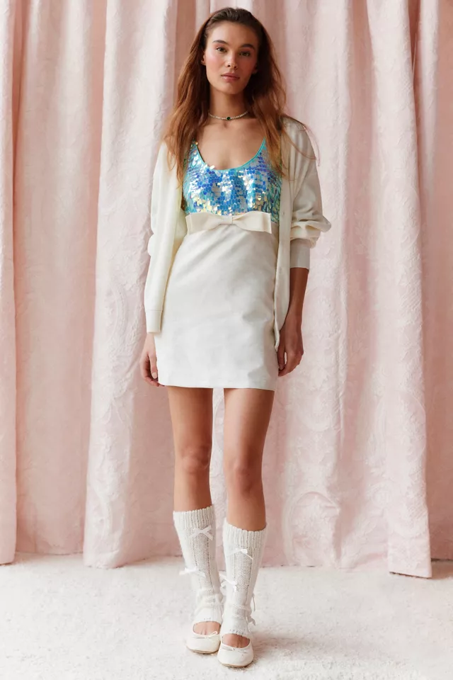 Kimchi Blue Neely Sequin & Bow Embellished Mini Dress