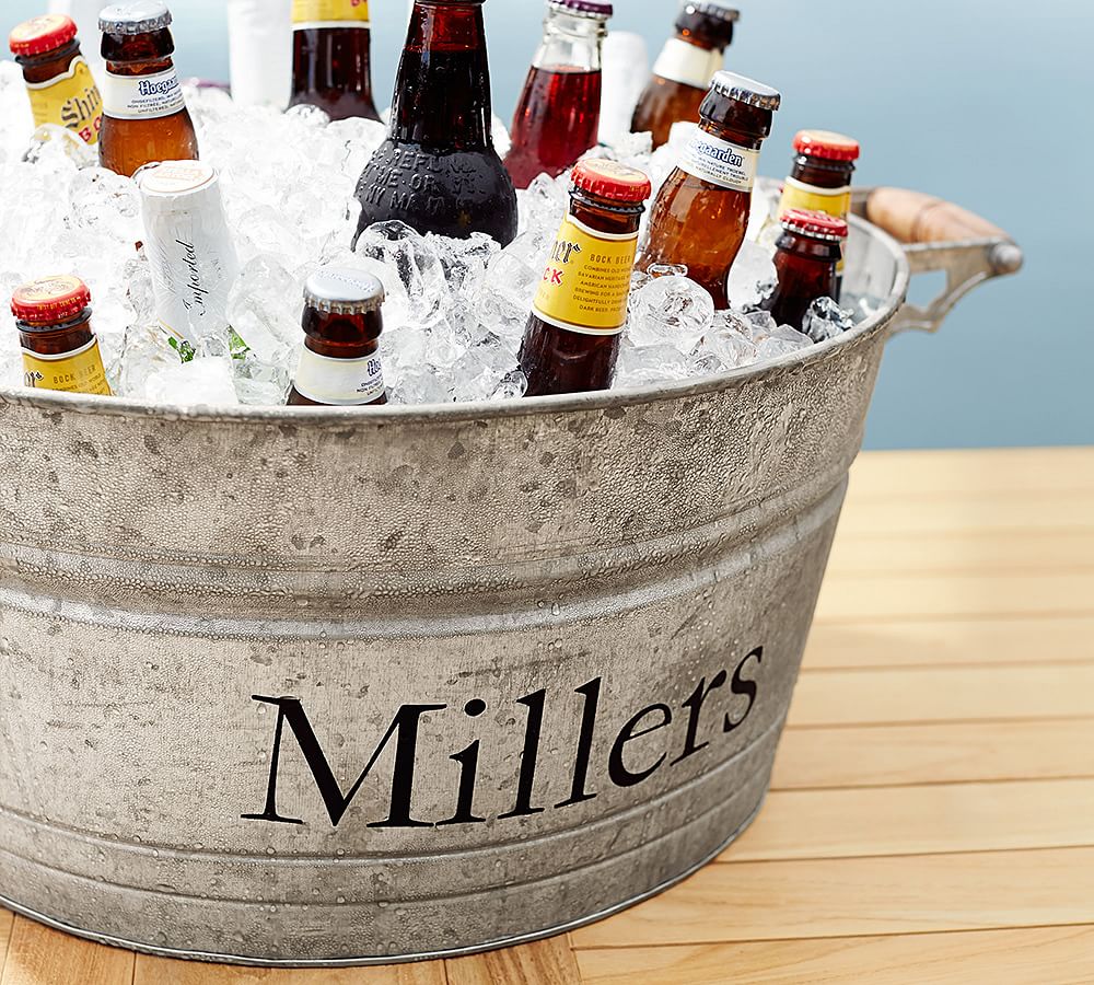 Galvanized Metal Party Bucket & Stand