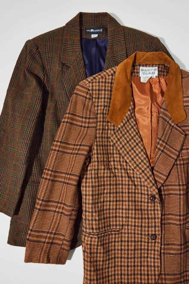 Vintage By UO Oversized Check Blazer
