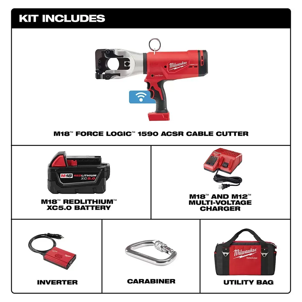 Milwaukee 2777-21 M18 18V FORCE LOGIC Li-Ion Brushless 1590 ACSR Cable Cut Kit