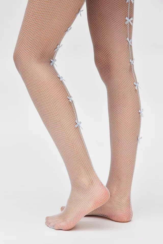 Bow Seamed Fishnet Tights