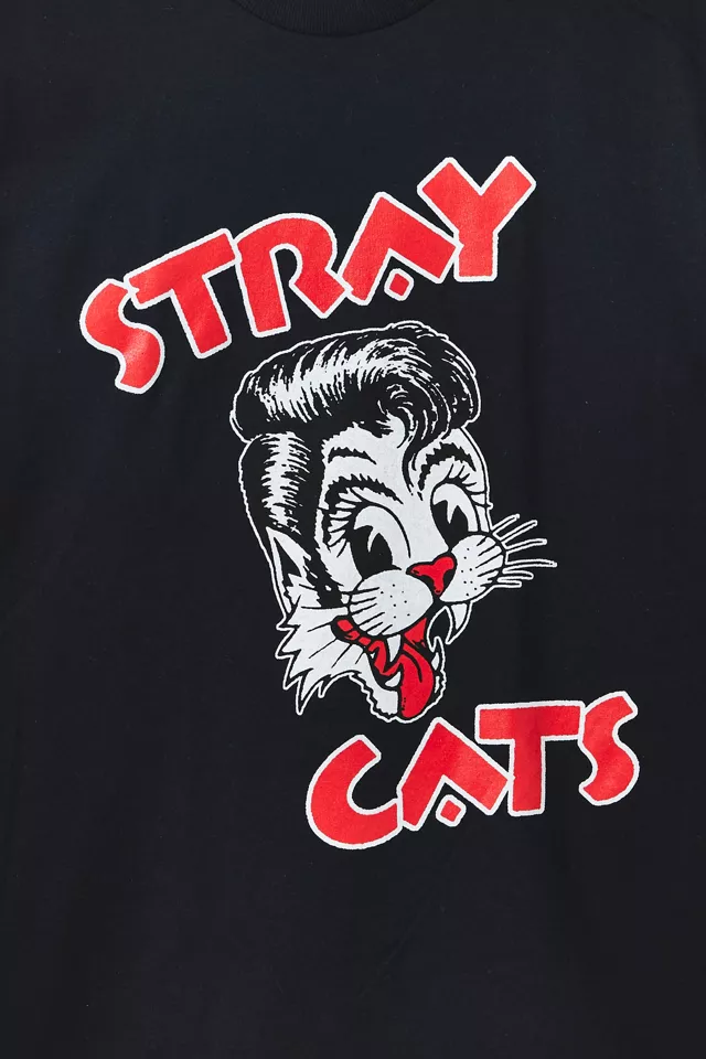 Stray Cats Cotton Graphic Print Tee