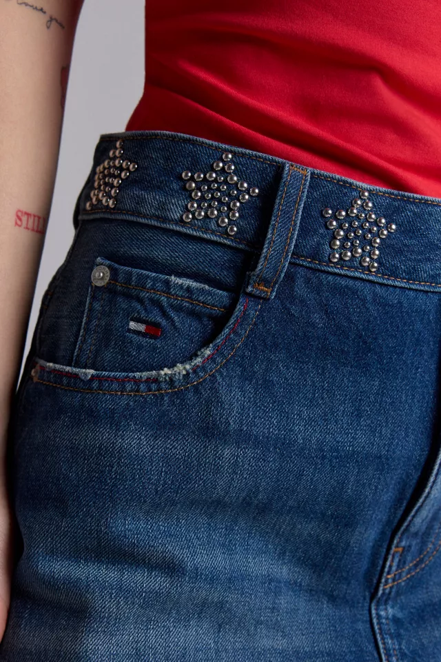 Tommy Jeans Studded Star Denim Mini Skirt