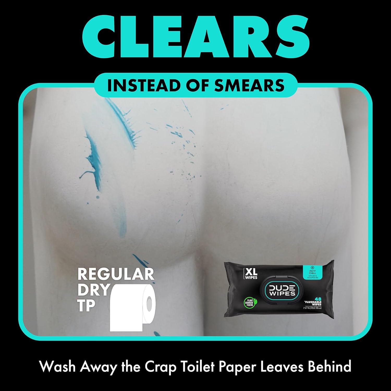 DUDE Wipes - Flushable Wipes with DUDE Bombs Toilet Spray - 18 Pack, 864 Wipes + 1 Spray Bottle - Unscented Extra-Large Adult Wet Wipes with Vitamin-E & Aloe - Forest Fresh Stank Eliminator
