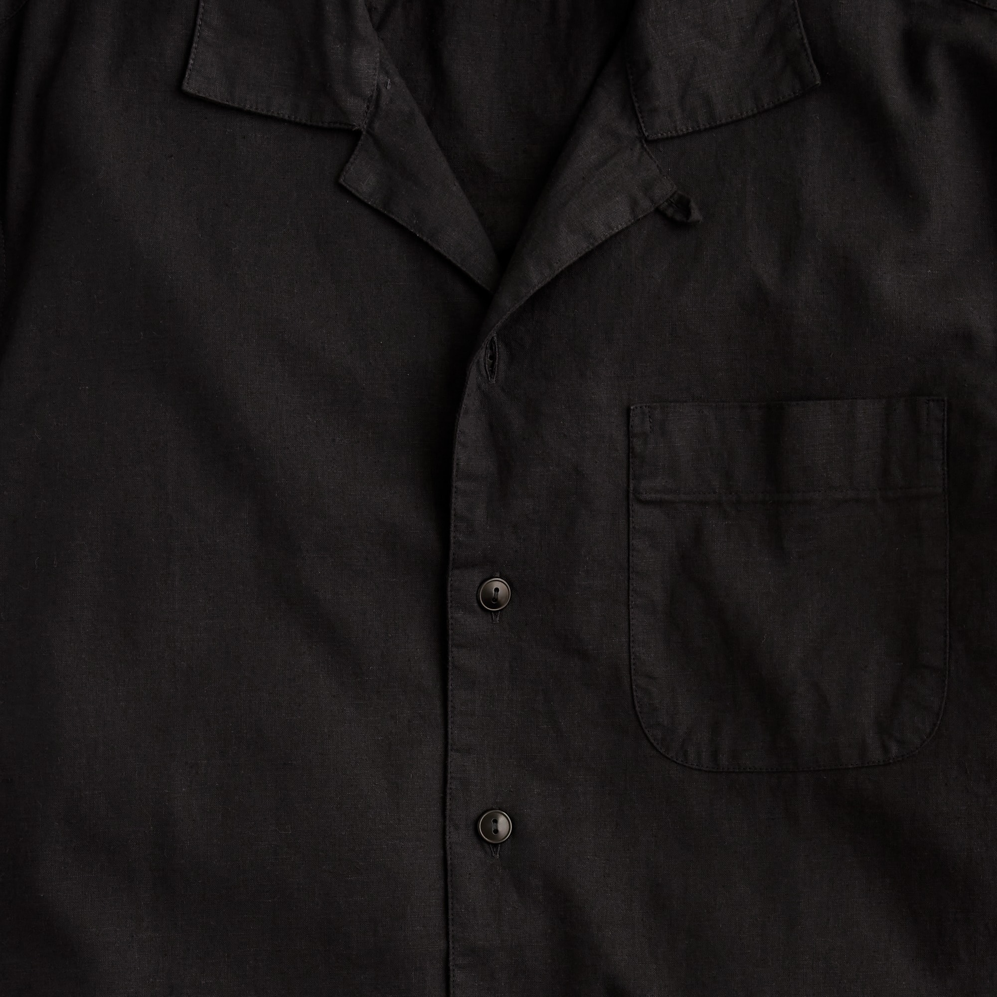 Hemp-cotton-blend camp-collar shirt