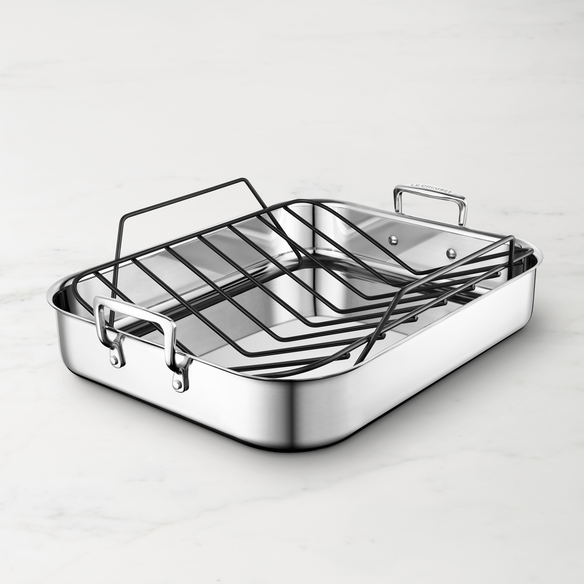 Signature Stainless-Steel Roasting Pan with Nonstick Rack, Large