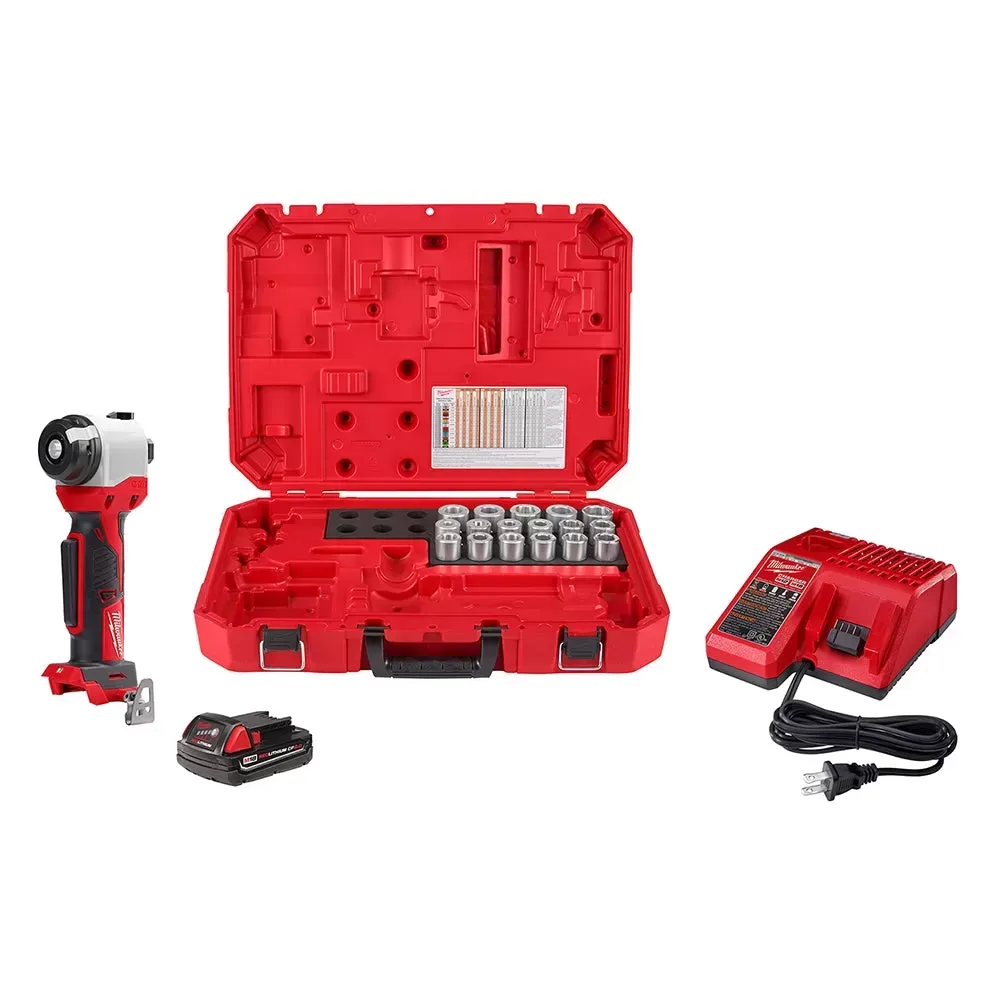 Milwaukee 2679-22 M18 18V FORCE LOGIC 600 MCM Crimper Kit w/ Cable Stripper Dies