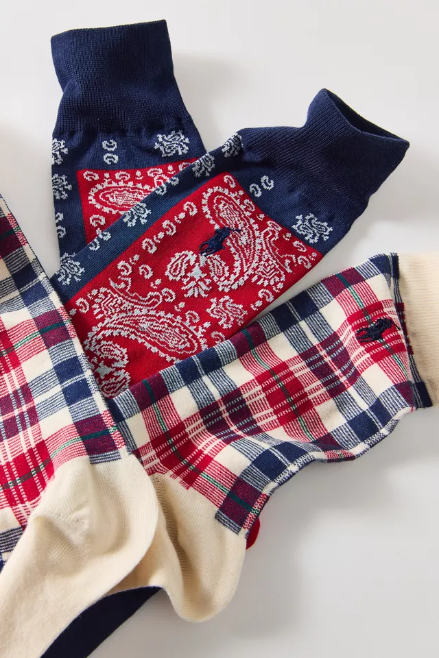 Polo Ralph Lauren Plaid & Bandana Pattern Crew Sock 2-Pack