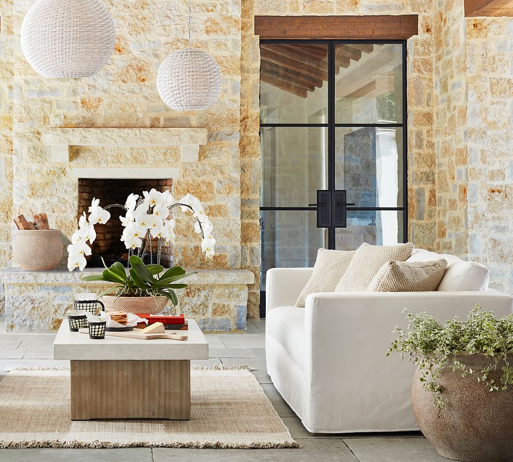 Jake Slipcovered Outdoor Sofa (85")