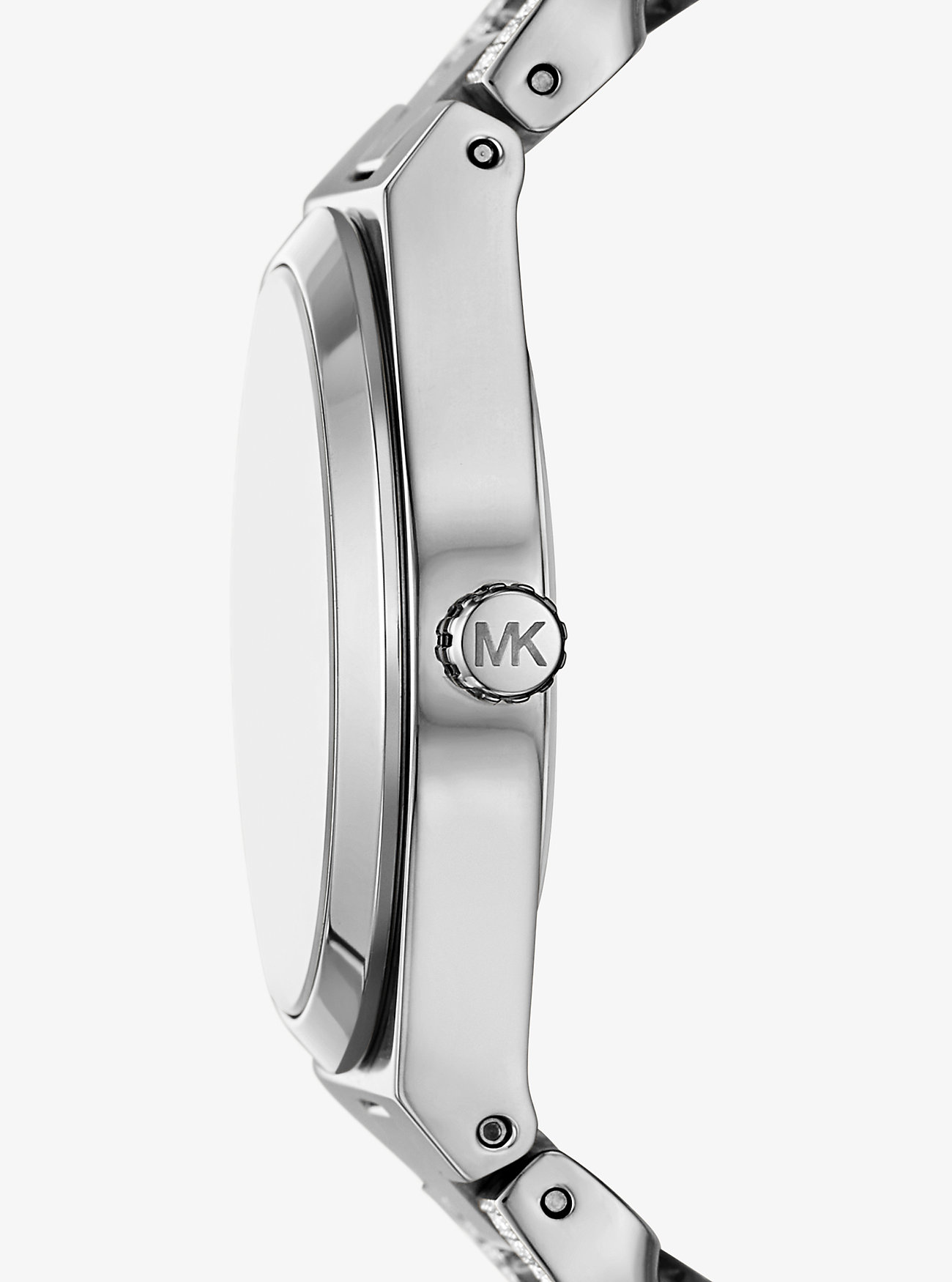 Lennox Pavé Silver-Tone Curb-Link Watch