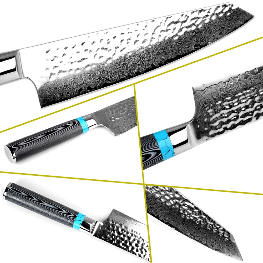 8 Inch Chef Knife High Quality Damascus VG10 Blade Professional Japanese Kitchen Knife Cleaver Kiritsuke with Knife Cover