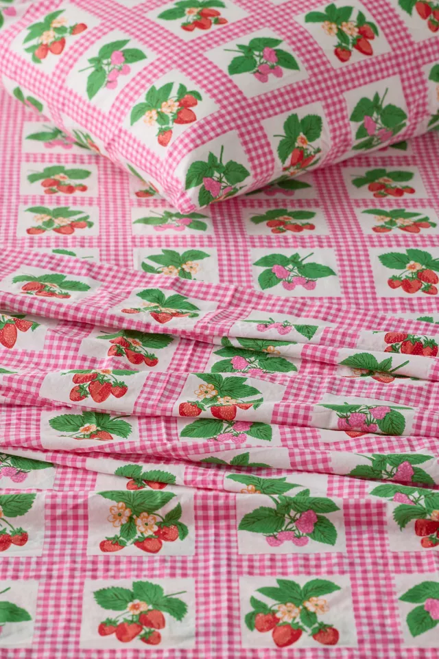 Gingham Fruit Patterned Sheet Set