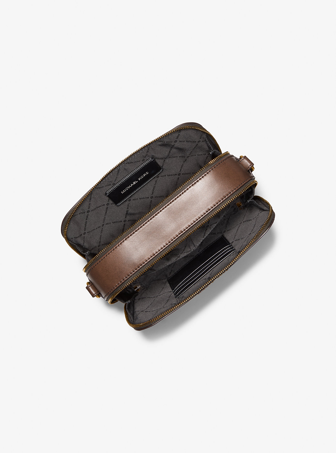 Hudson Logo Embossed Burnished Leather Crossbody Bag