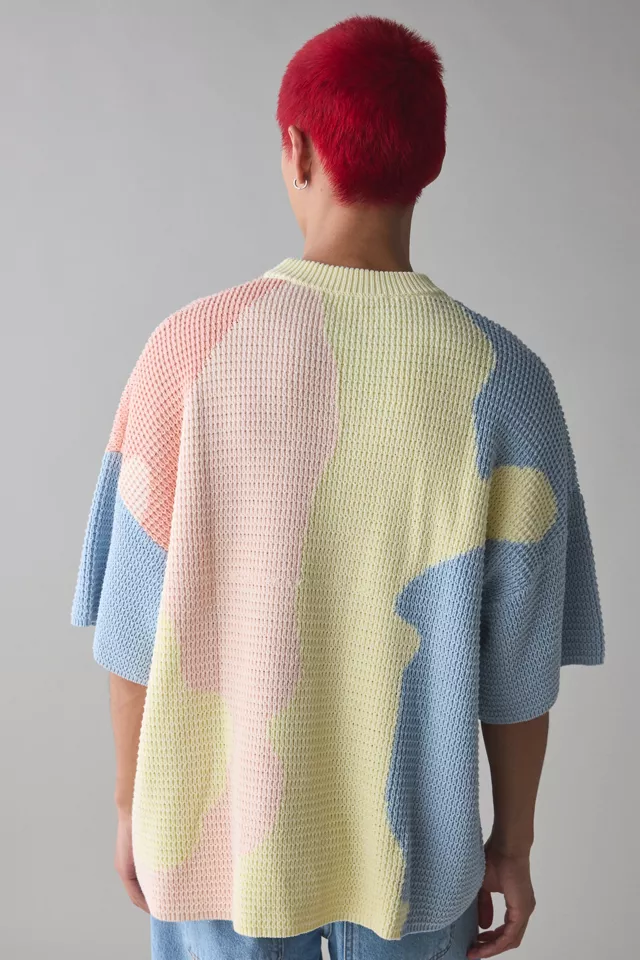 Mouty Puff Knit Pullover Short Sleeve Sweater