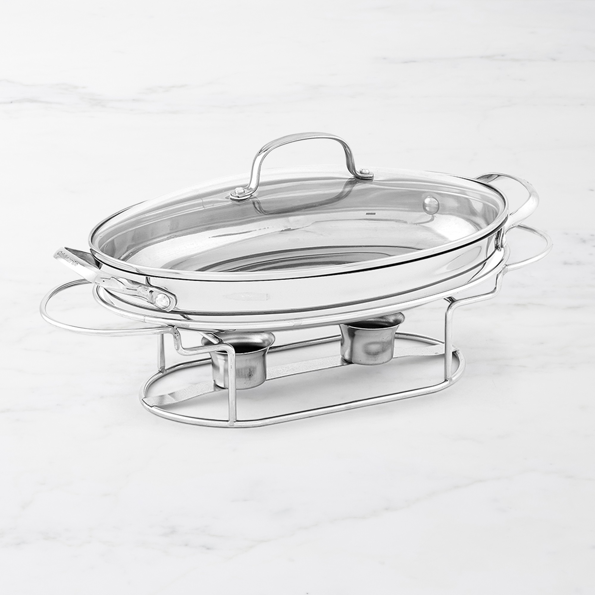 Oval Stainless-Steel Chafing Dish, 2 1/2-Qt.