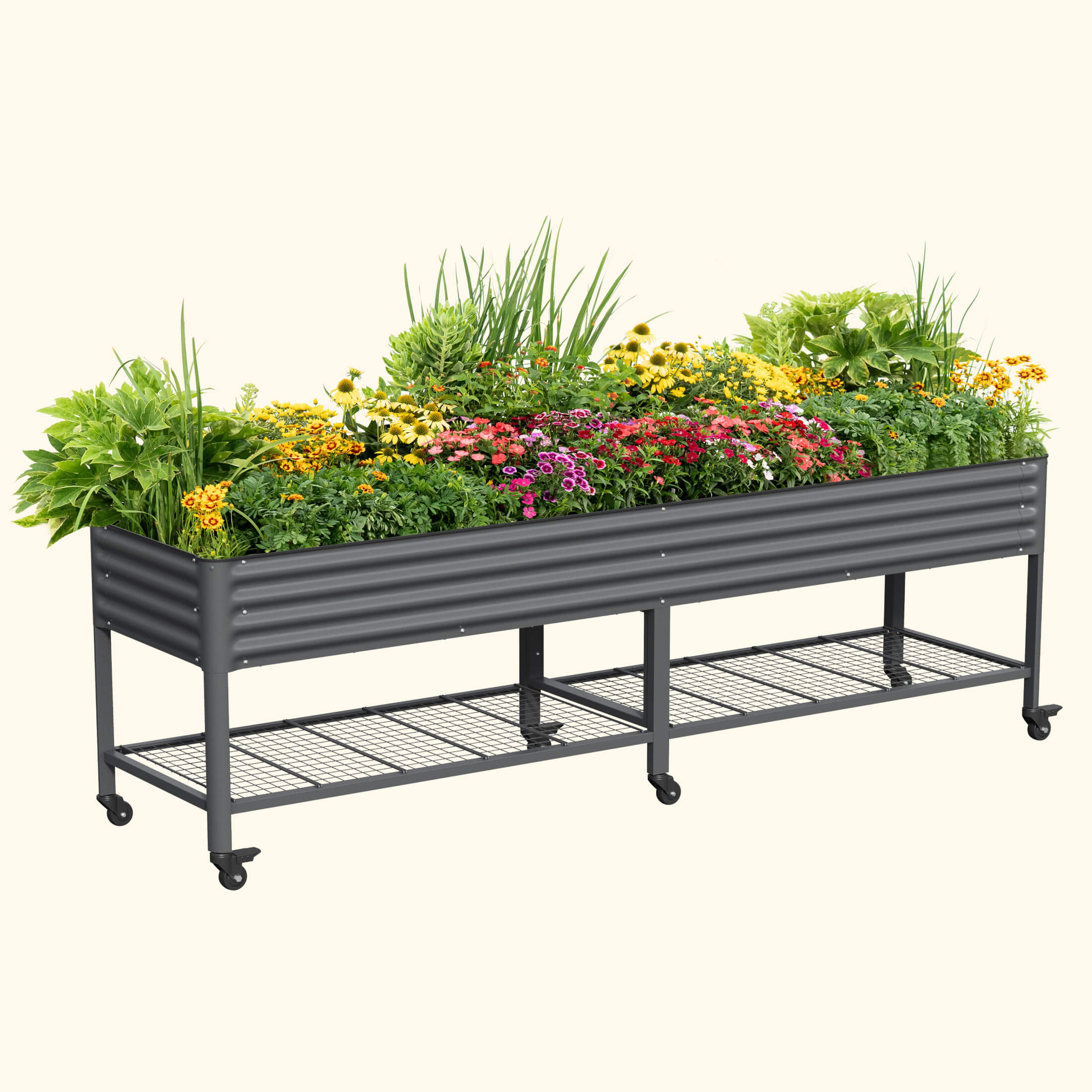 Elevated Garden Bed - Jumbo Series 2.5' x 10' Wheels Included