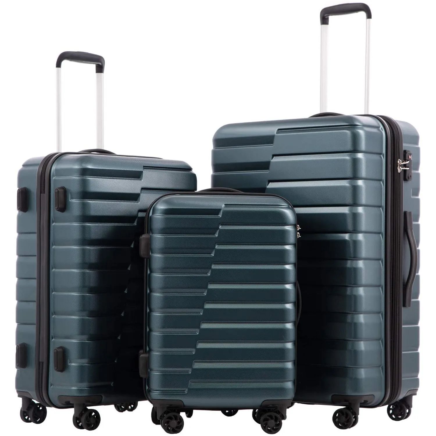 COOL Expandable Suitcase Luggage 3 Piece Sets  PC ABS TSA Lock Spinner Carry on