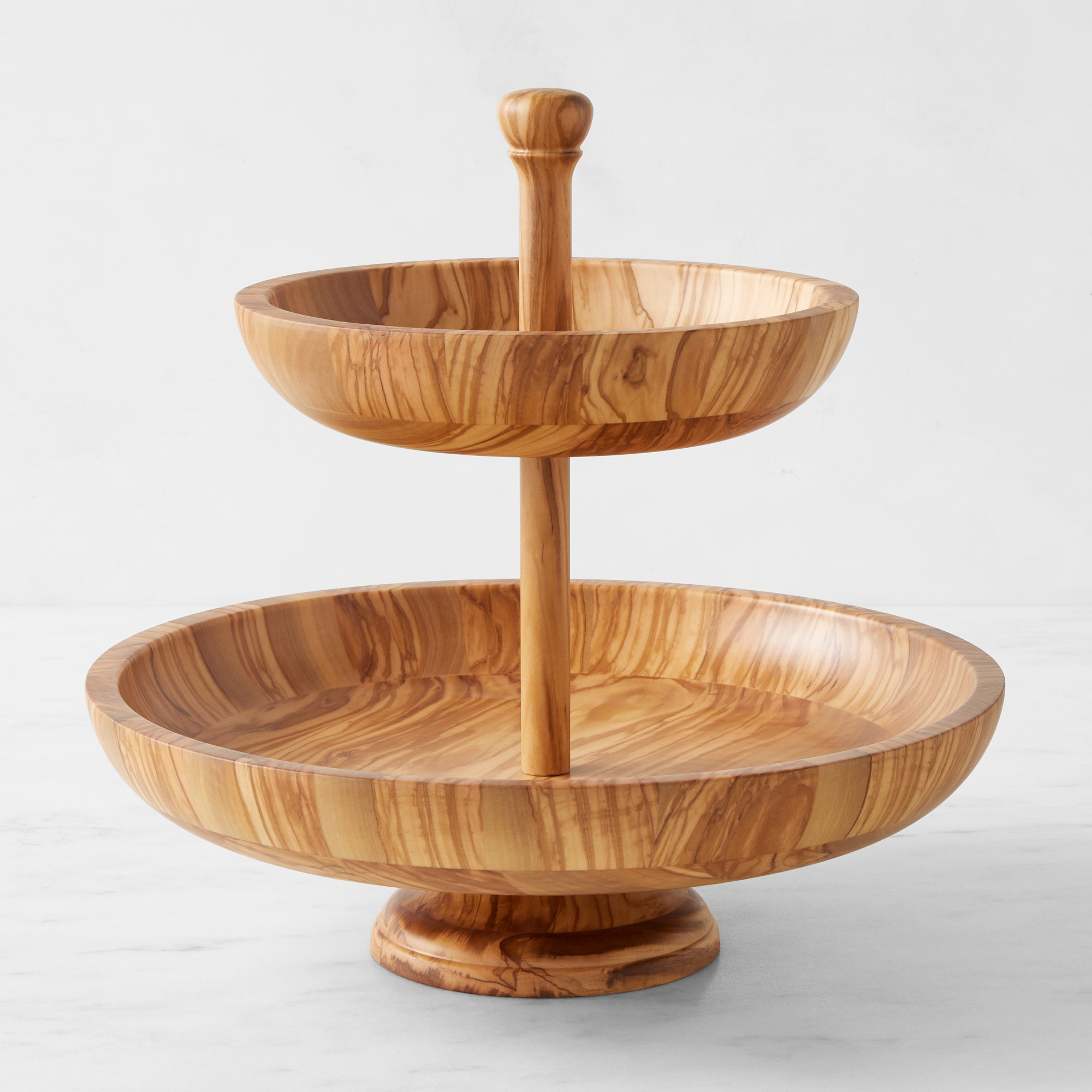 Olivewood Two Tiered Fruit Bowl