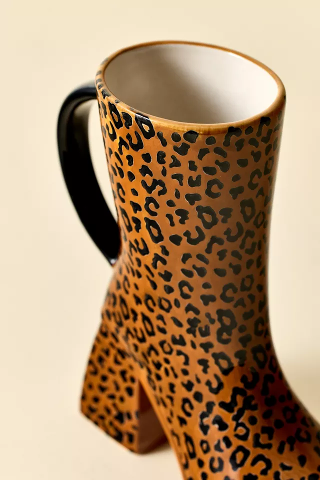 Leopard Print Platform Boot Mug