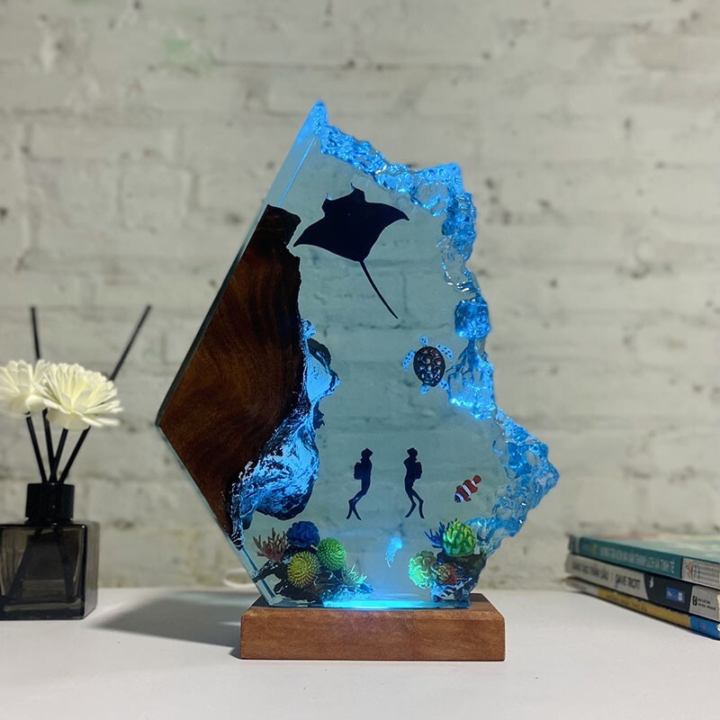 BEST SELLER鉂椻潡Manta Rays and Couple Diver Night Light