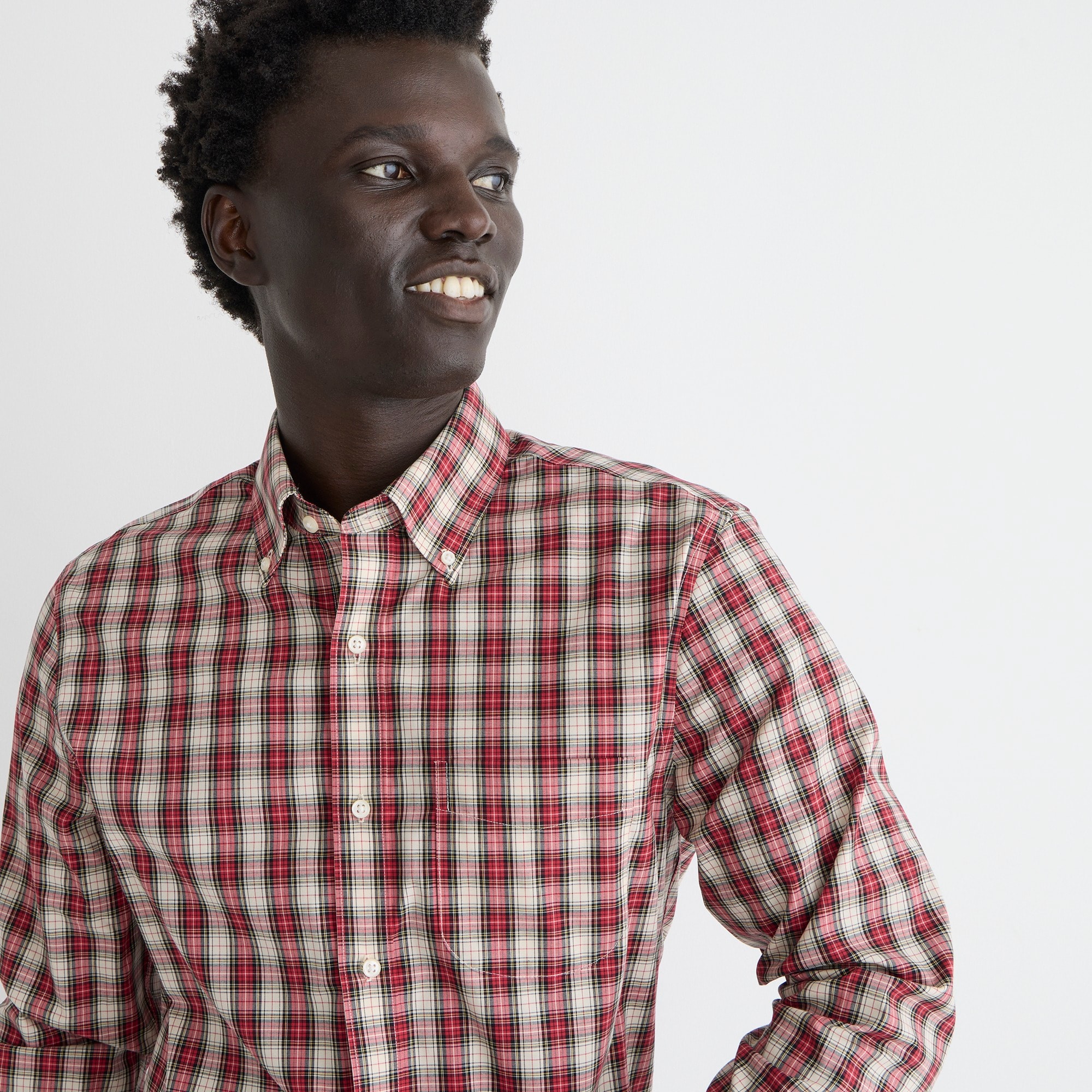 Bowery wrinkle-free stretch cotton-blend shirt with button-down collar