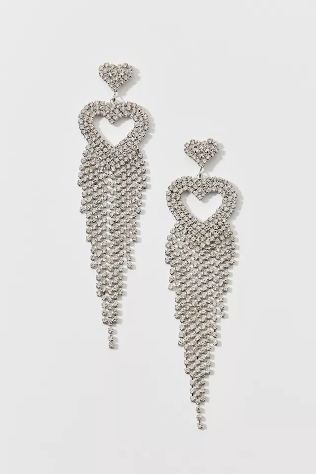 Fiona Rhinestone Heart Chandelier Earring