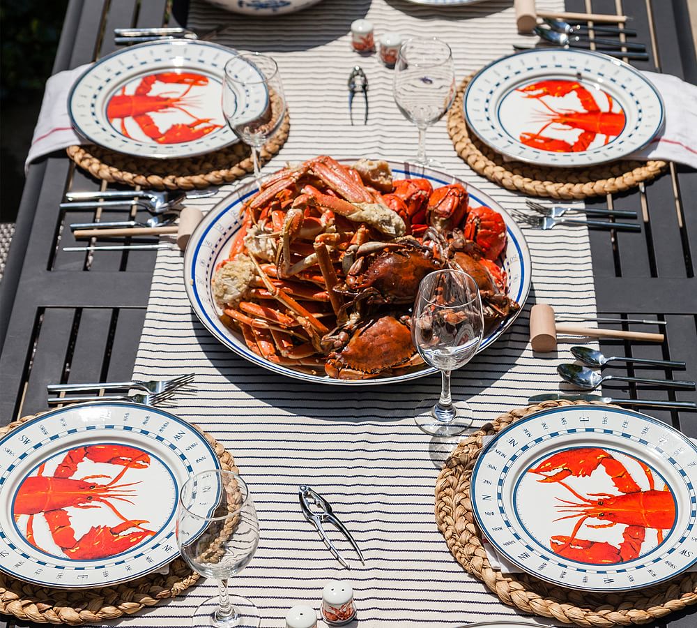 Lobster Enamel Dinner Plates, Set of 4