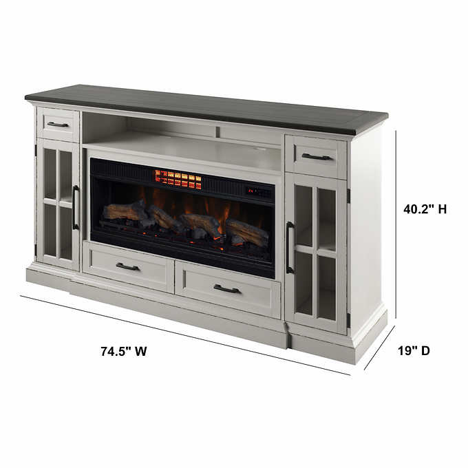Tresanti Sloane TV Console with ClassicFlame CoolGlow 2-in-1 Electric Fireplace and Fan