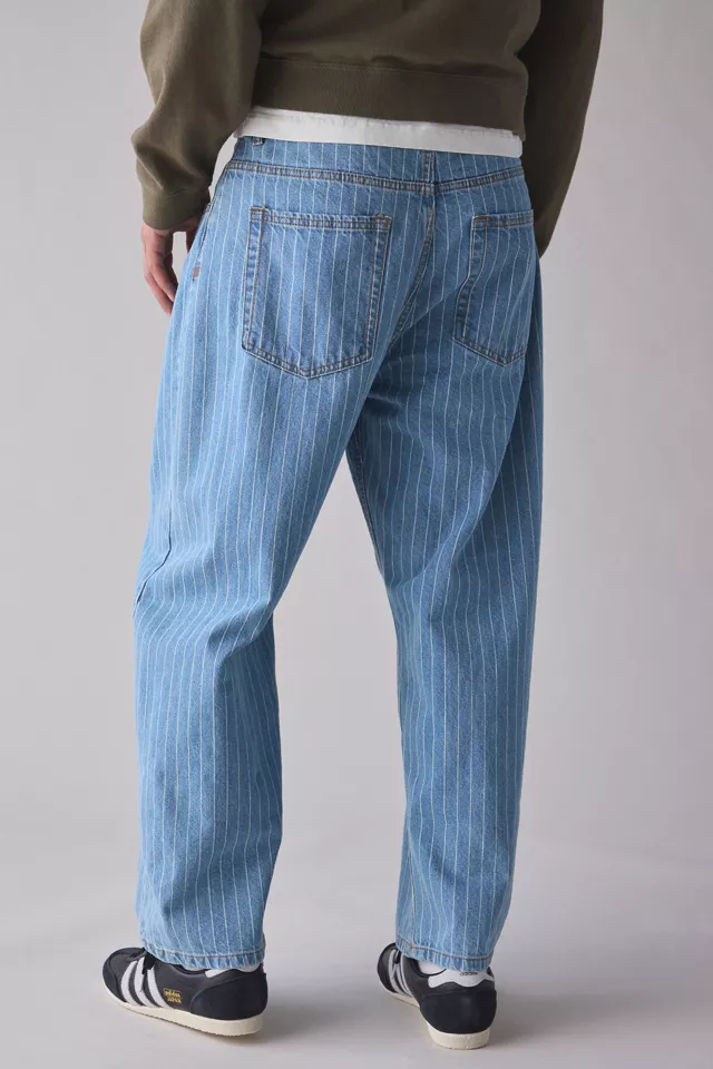 BDG Pinstripe Pleated Straight Fit Denim Jean