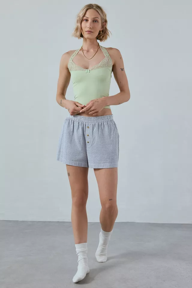 Out From Under Laney Lace Trim Seamless Halter Top