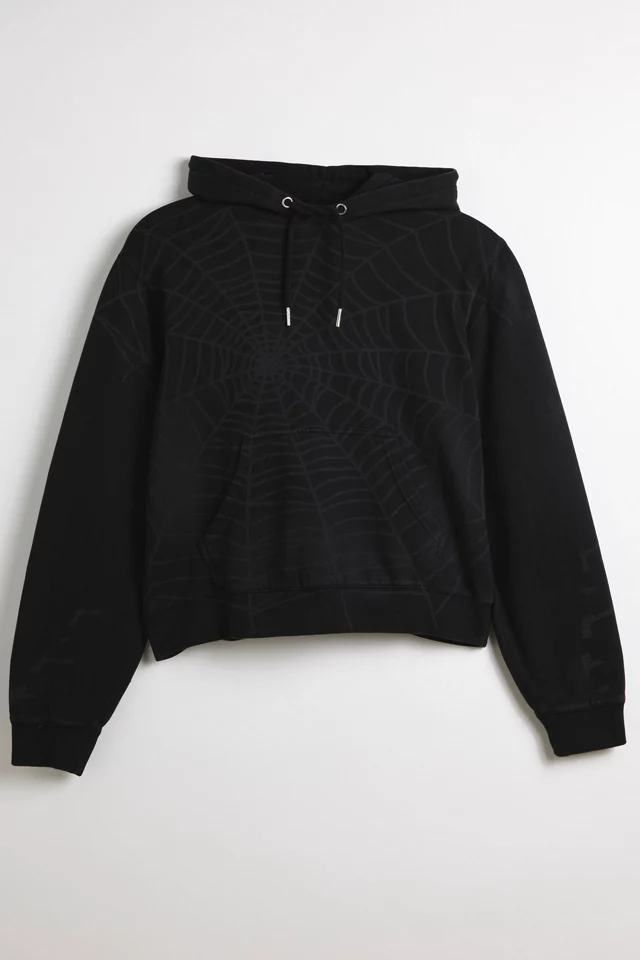 BDG Bonfire Allover Print Cropped Hoodie Sweatshirt