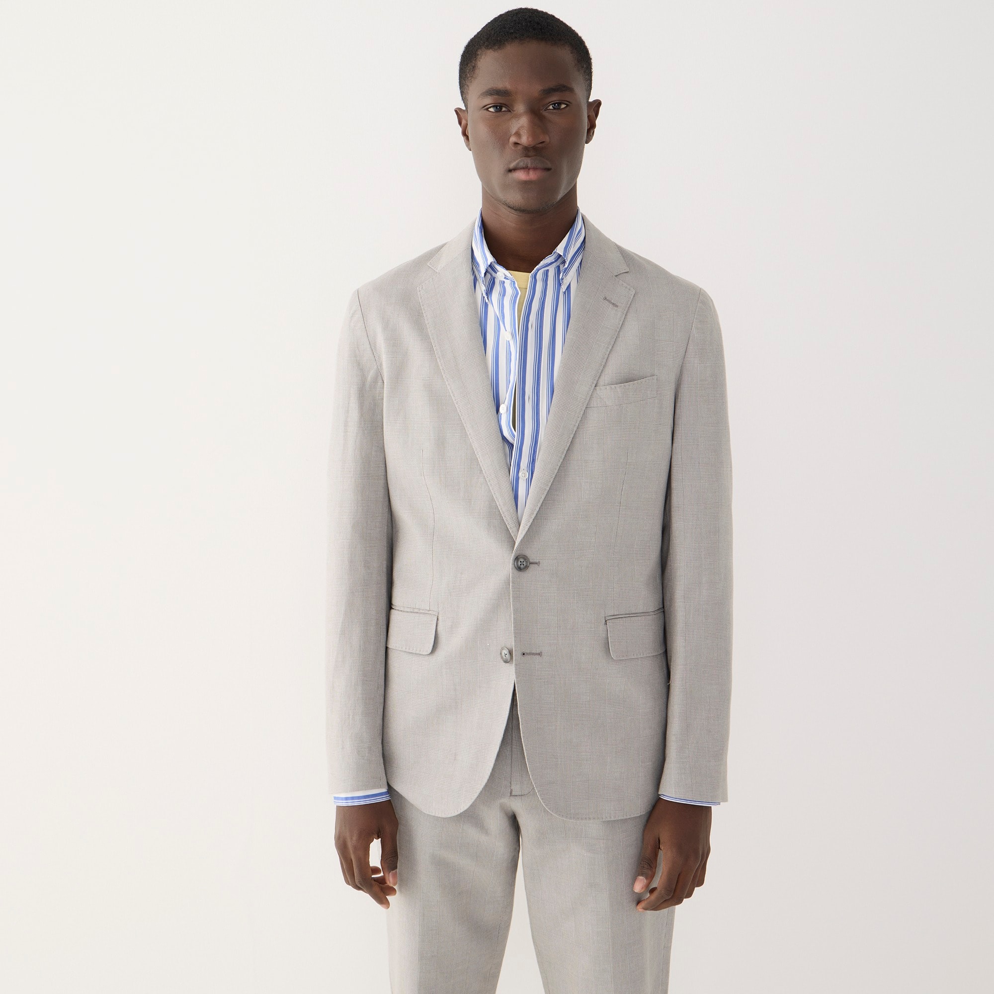 Ludlow Slim-fit unstructured suit jacket in Irish cotton-linen blend