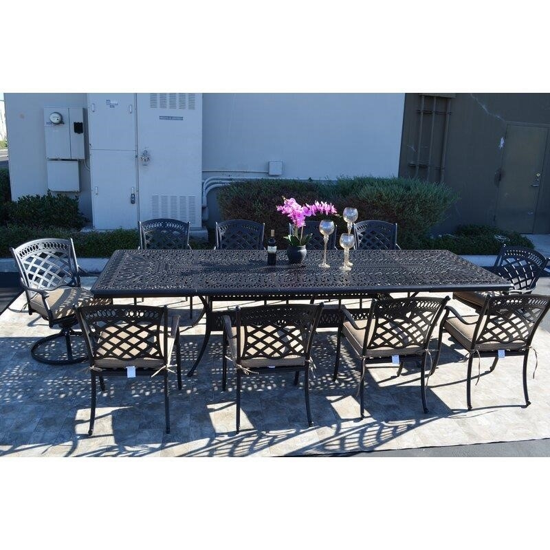 Wildermuth Rectangular 12 - Person 84'' Long Dining Set with Cushions