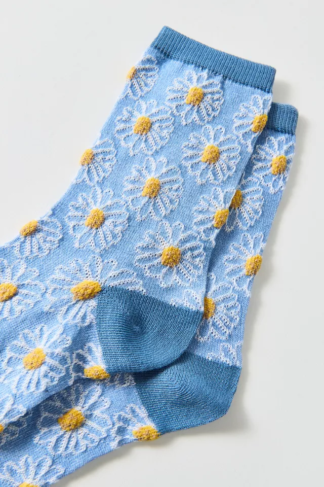 Daisy Textured Crew Sock