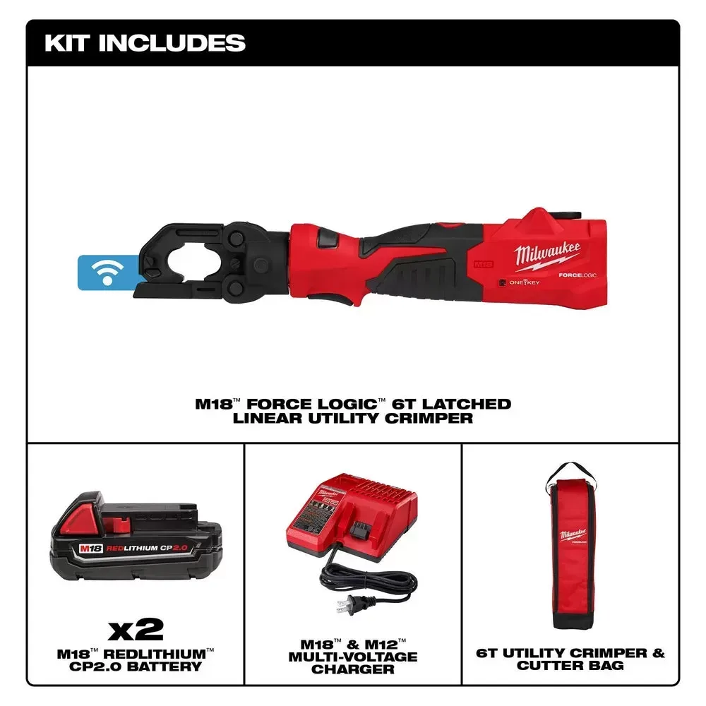 Milwaukee 2979-22 M18 18V FORCE LOGIC 6T Latched Linear Utility Crimper Kit