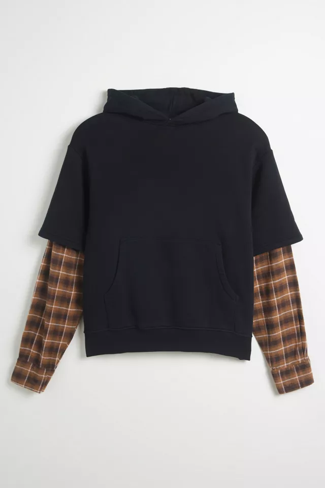 KROST Flannel Layered Hoodie Sweatshirt