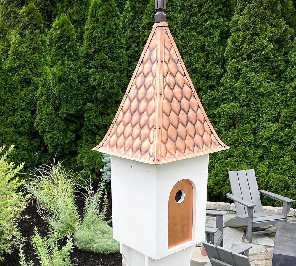 Cottage Copper Bird House Stake