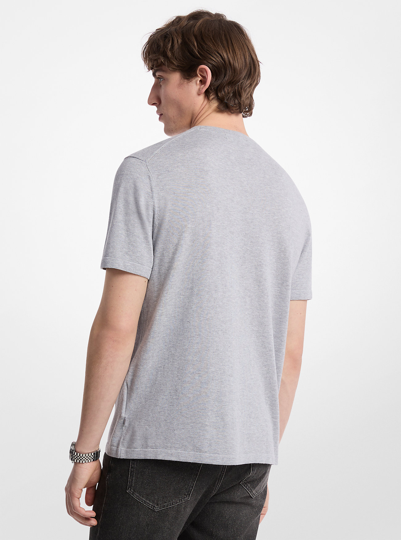 Cotton Short-Sleeve Sweater