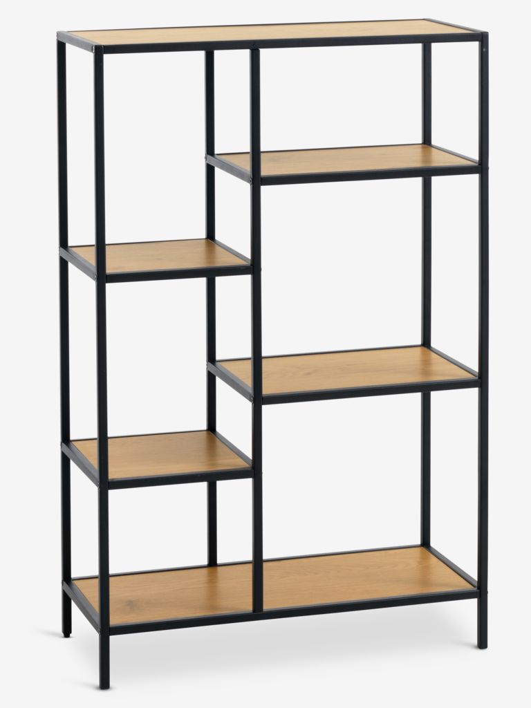 Shelving unit TRAPPEDAL 5 shel.oak/black