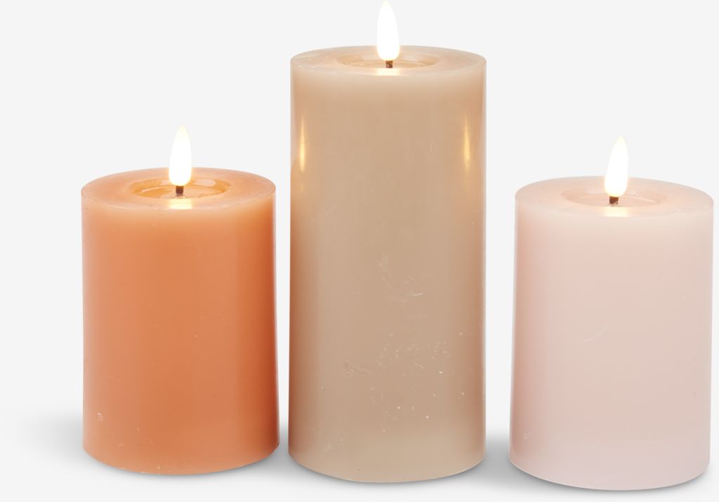 LED candle TERKEL H13/15/18cm set of 3pcs/set