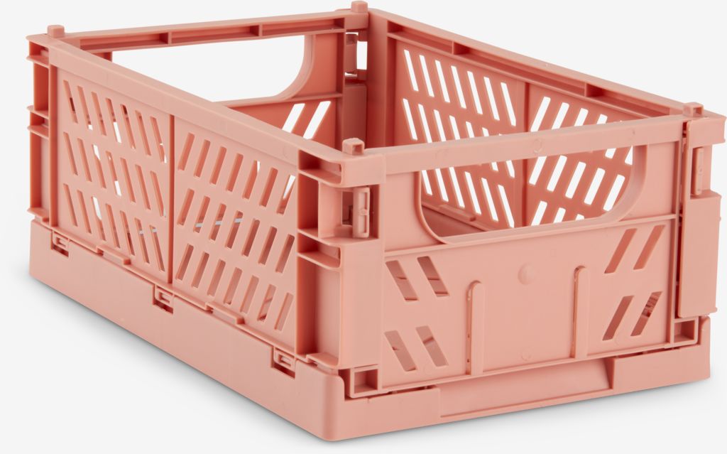 Basket MILAS W16xL25xH10 foldable coral