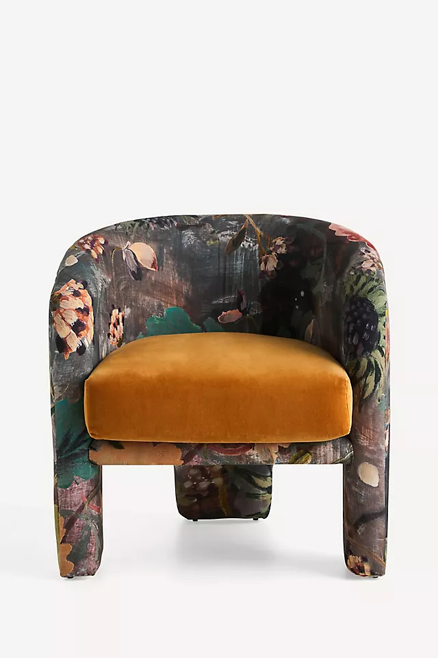 Effie Lena Velvet Tripod Chair