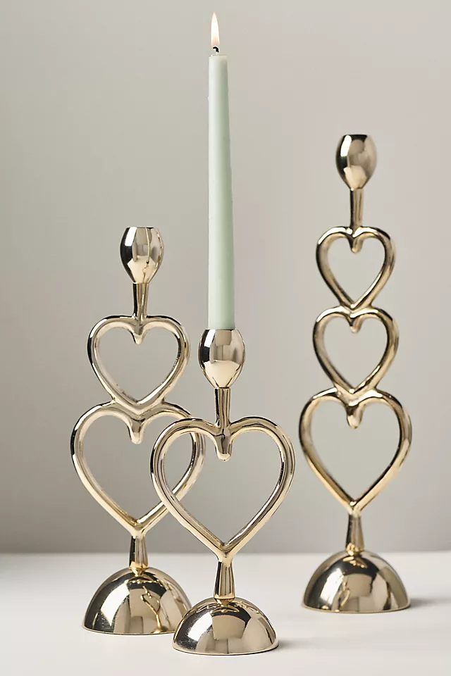 Handcrafted Gold Heart Candleholder