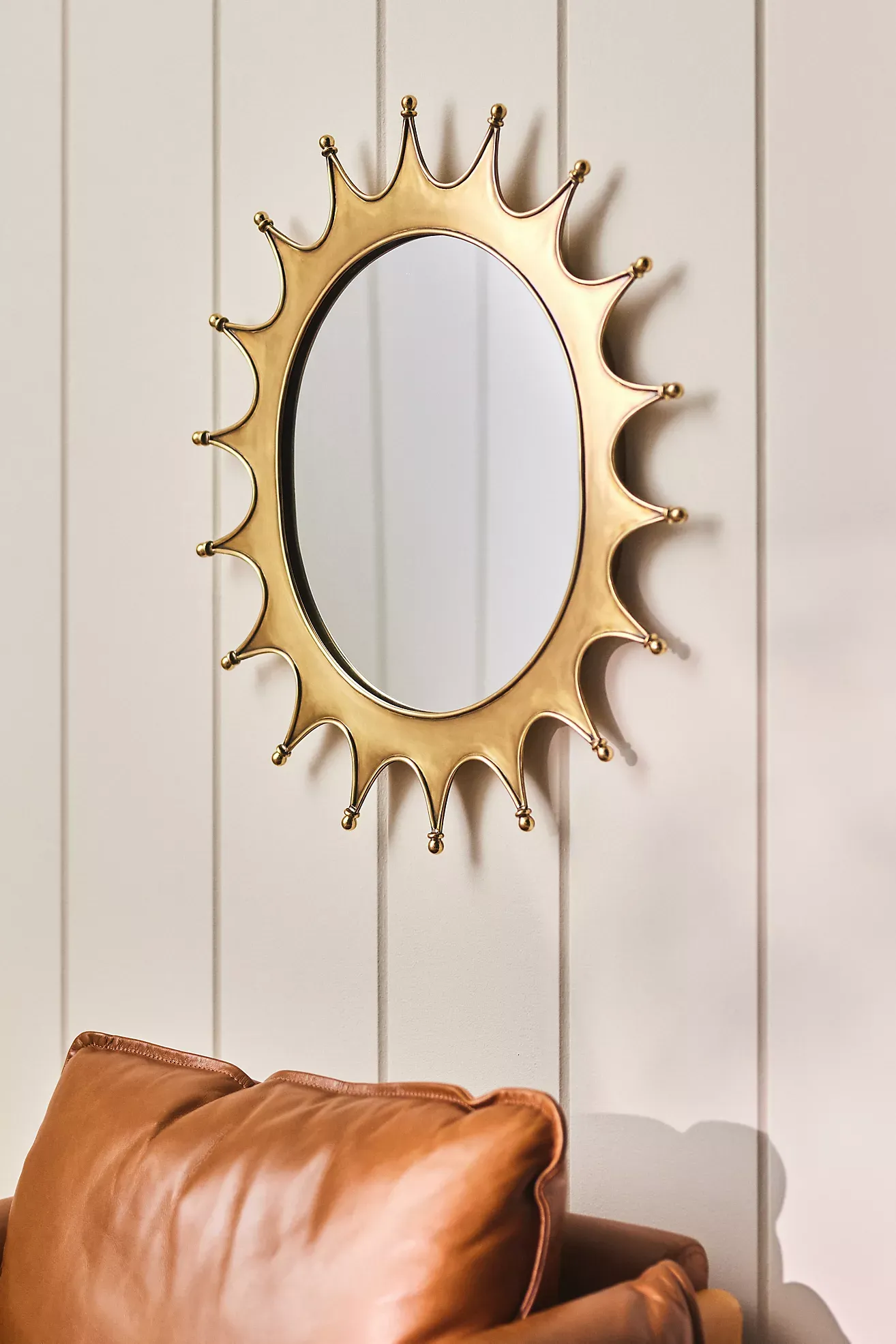 Soleil Brass Sun Wall Mirror