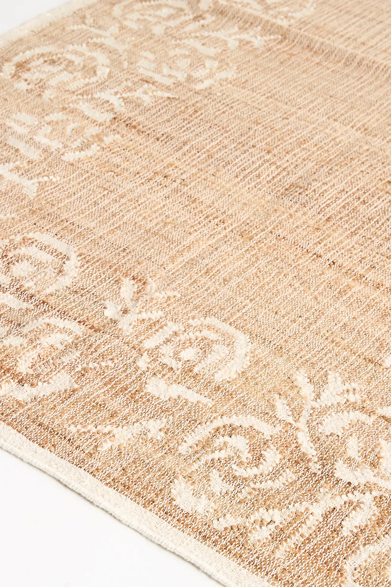 Jute Flatwoven Floral-Border Rug